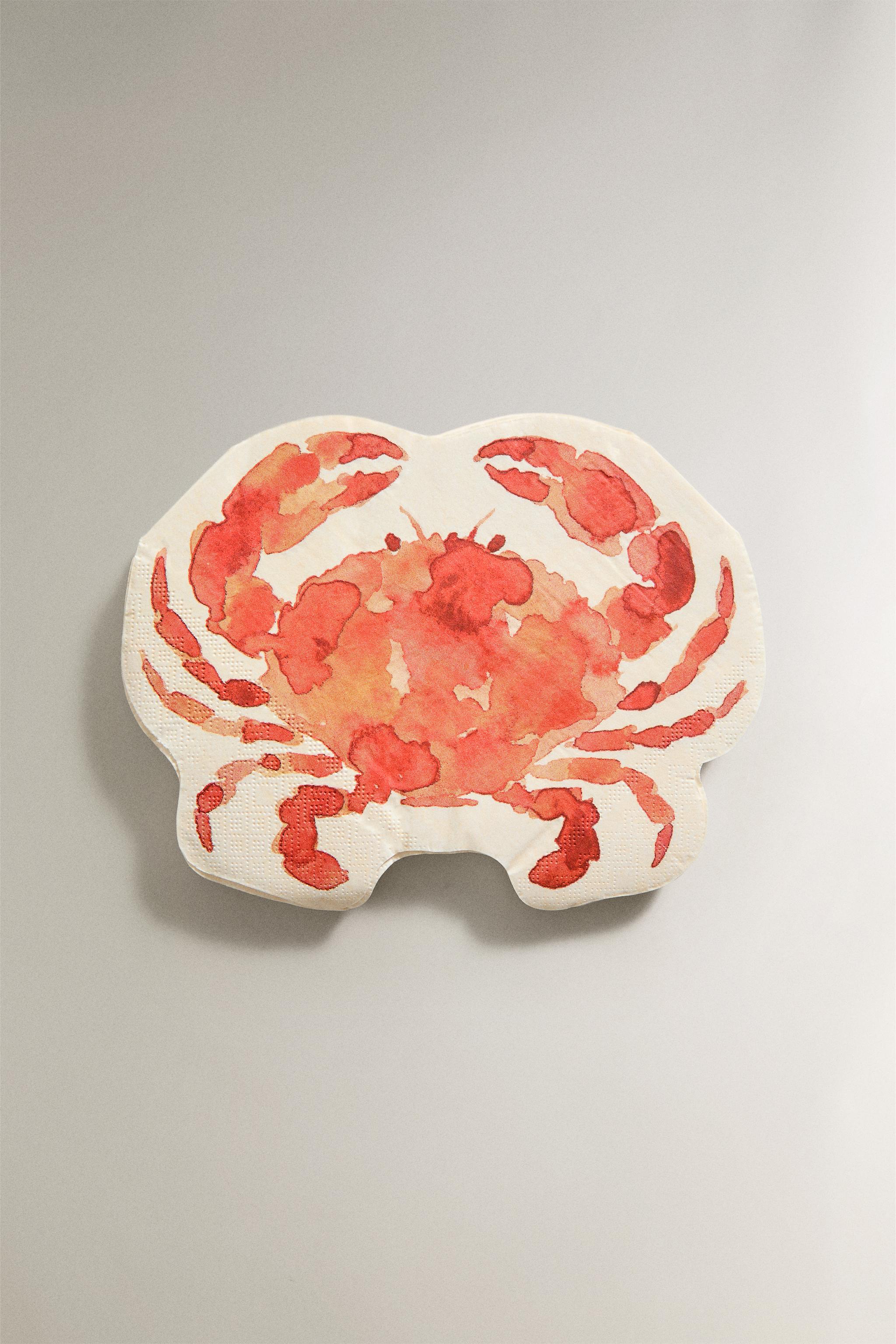 LOT DE SERVETTES DE TABLE EN PAPIER CRABE (LOT DE 20)